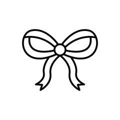 Ribbon bow outline icons, minimalist vector illustration ,simple transparent graphic element .Isolated on white background