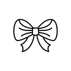 Ribbon bow outline icons, minimalist vector illustration ,simple transparent graphic element .Isolated on white background
