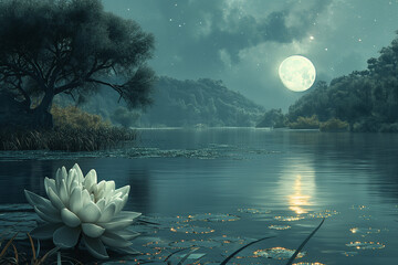 lake in the night