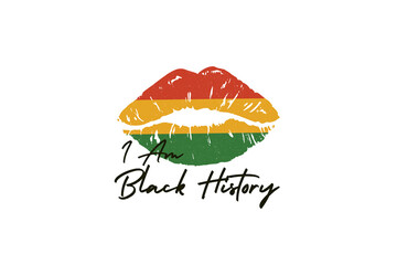 Black Month History PNG Sublimation Design, I am Black History		