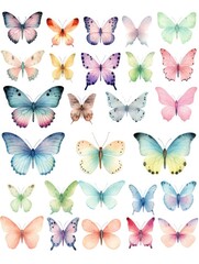 Diverse Group of Vibrant Butterflies Fluttering Together. Printable Wall Art.