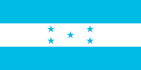 Close-up of blue and white national flag of Central American country of Honduras. Illustration made February 24th, 2024, Zurich, Switzerland.