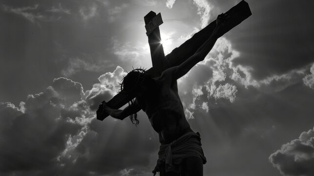 Crucifixion Against a Dramatic Sky: Representation of Religious Iconography and Spiritual Reflection