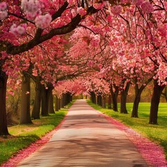 Naklejka premium Beautiful Blossom Trees Bedroom Wallpaper, Interior Wall Art Decoration, Decorative Home Walls Pattern