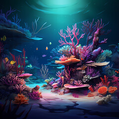 Fototapeta na wymiar Vibrant underwater coral reefs