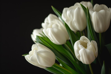 Timeless Beauty: White Tulips in Shadow