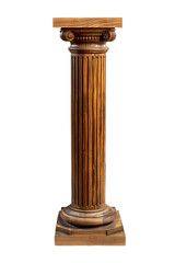 Wooden pillar, isolated no background, transparent