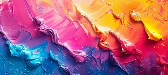 Colorful paint rough brush. Generative AI technology. - obrazy, fototapety, plakaty