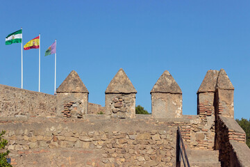 architecture at Gibralfaro Castle in Malaga, Spain  - 744578619