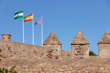 architecture at Gibralfaro Castle in Malaga, Spain  - 744578636