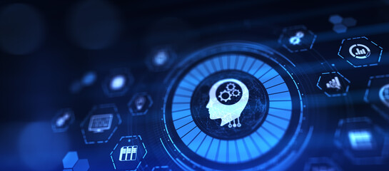 Machine learning neural network AI artificial intelligence technology concept.