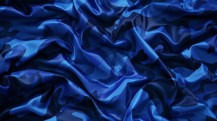 blue camouflage fabric background