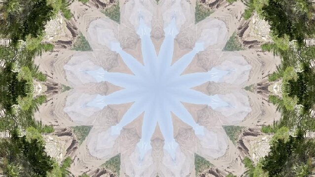 vortex of geometric shapes dmt entities energy, colorful 3d seamless psychedelic loop art with abstract mandala pattern for new age dmt, lsd spiritual awakening and opening chakra.