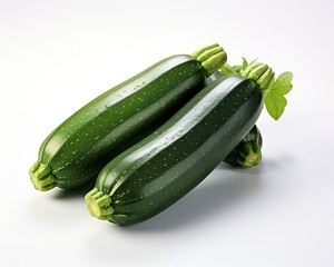 Zucchini , blank templated, rule of thirds, space for text, isolated white background