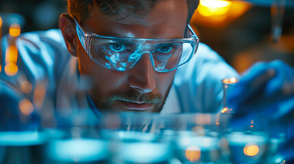 Microbiologist Analyzing Bacterial Cultures