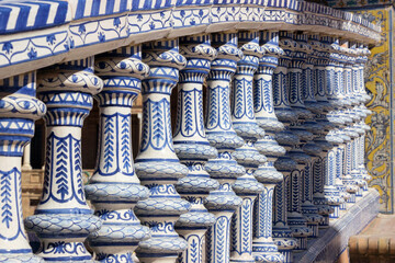 architecture at Spanish square in Seville, Spain - 744582096