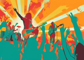 a poster invitation to a summer rockmusic festival 