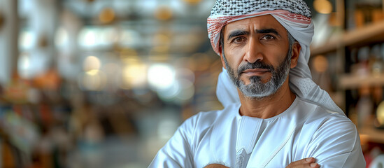 portrait of a middle aged arabic man