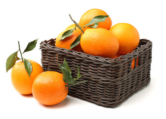 Orange fruit on the white background