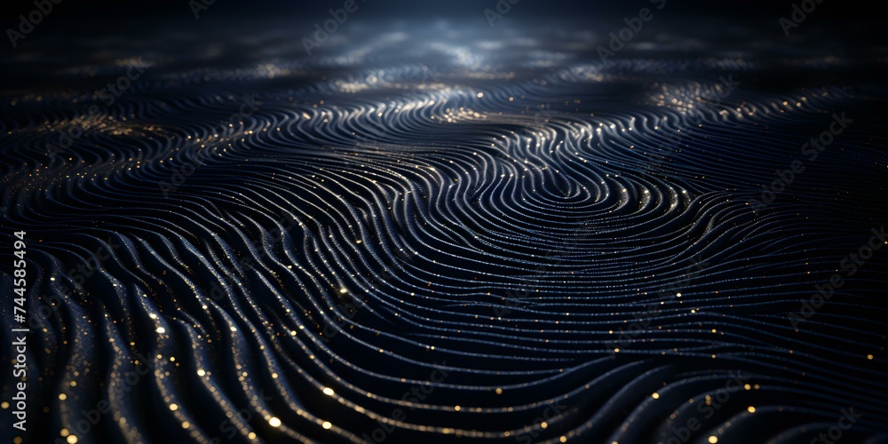 Poster abstract background with a dark and glittering design reminiscent of a one-of-a-kind fingerprint pat