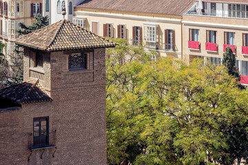 Fototapeta na wymiar ancient Alcazaba fortress in Malaga, Spain