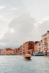 Boat in Venice in a cloudy day