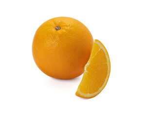 Ripe orange isolated on white background Clipping Path