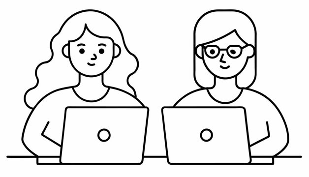 two women coding, showcasing their skills in programming languages like Python, JavaScript, and Java.