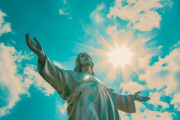 Obraz premium Holiness Revealed: Jesus Christ Embracing the World