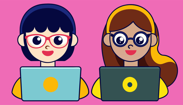 two women coding, showcasing their skills in programming languages like Python, JavaScript, and Java.