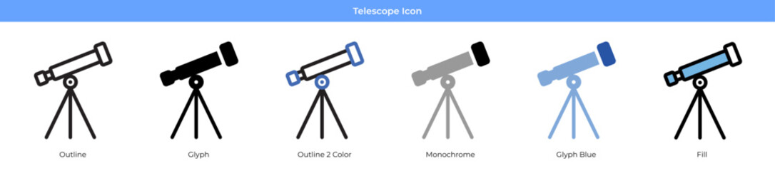 Telescope Icon Set © Fourupstudio
