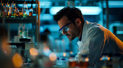 scientist working in laboratory, bio tech engineer in lab, medical scientist conducting a research in laboratory