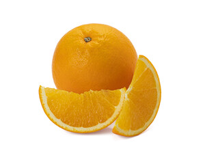 Ripe orange isolated on white background Clipping Path