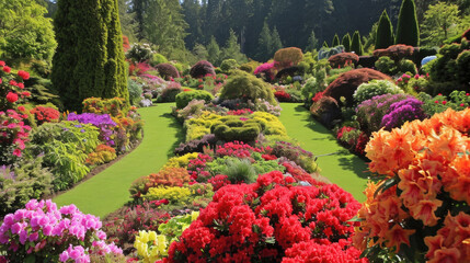 Beautiful garden filled with vibrant flowers, perfect for nature lovers