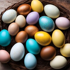 Decorated Easter Eggs, Multicolored Easter Eggs
