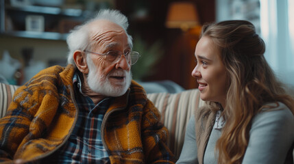 Joyful Elderly Individual Shares a Moment of Laughter with Care Provider