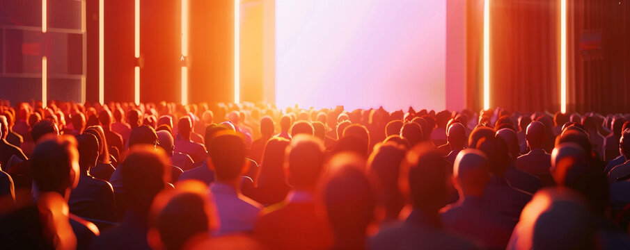 Virtual event platform photorealistic crowd engagement in digital conference soft lighting