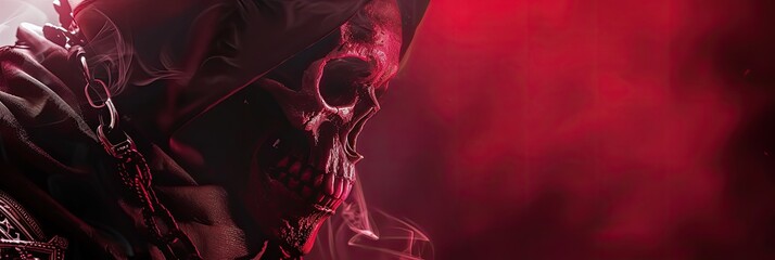 a banner for a website gothic skull
