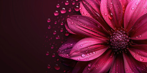 Beautiful pink flower with water droplets, perfect for nature backgrounds