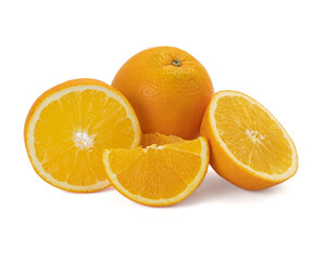 Ripe orange isolated on white background Clipping Path
