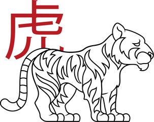 Obraz premium A tiger Chinese zodiac horoscope astrology animal year sign