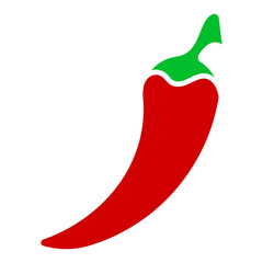 Hot chili pepper icon. Chili pepper logo. Spicy Mexican food. Vector isolated on white background.