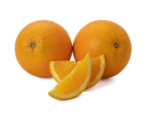 Ripe orange isolated on white background Clipping Path
