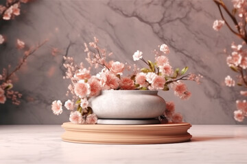 Elegance redefined in a stunning floral arrangement on a chic marble stand