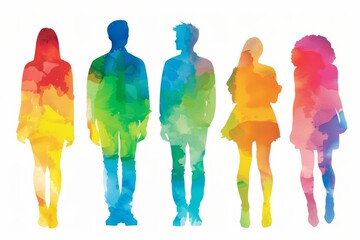 Obraz premium LGBTQ Pride gender questioning. Rainbow doodle colorful lgbtq+ avenue diversity Flag. Gradient motley colored idealization LGBT rights parade festival pluralism diverse gender illustration