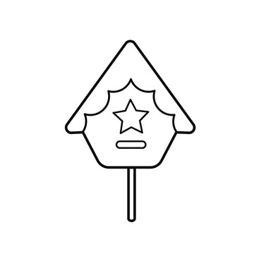recommend clip art: Birdhouse icon. Vector outline drawing.  