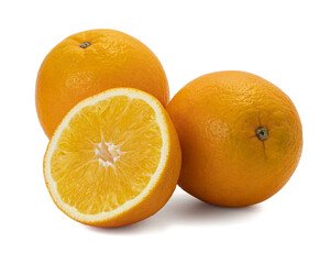 Ripe orange isolated on white background Clipping Path