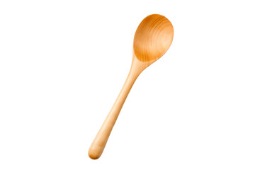 Wooden spoon on transparent background