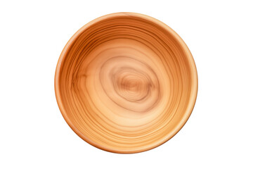 Empty wooden bowl on transparent background, top view