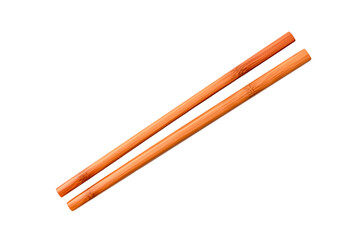 Wooden chopsticks on transparent background